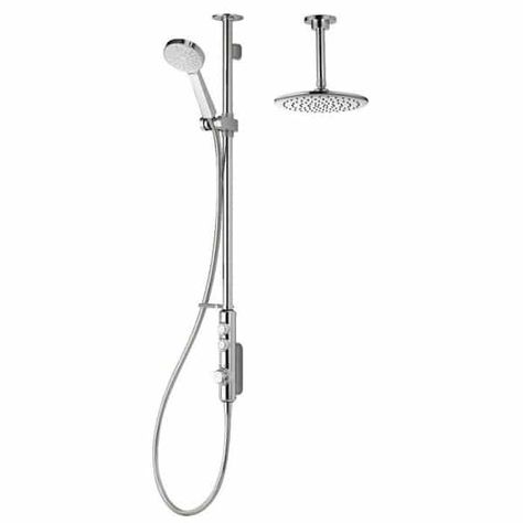 Exposed Shower with Ceiling Mounted Fixed & Adjustable Heads - Pumped
