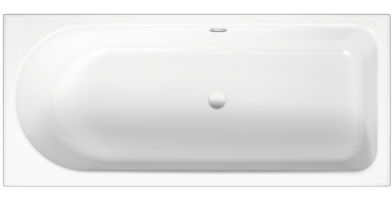 BetteOcean bathtub 8858-001 pergamon, 150x70x45cm, foot end on the right, overflow at the back