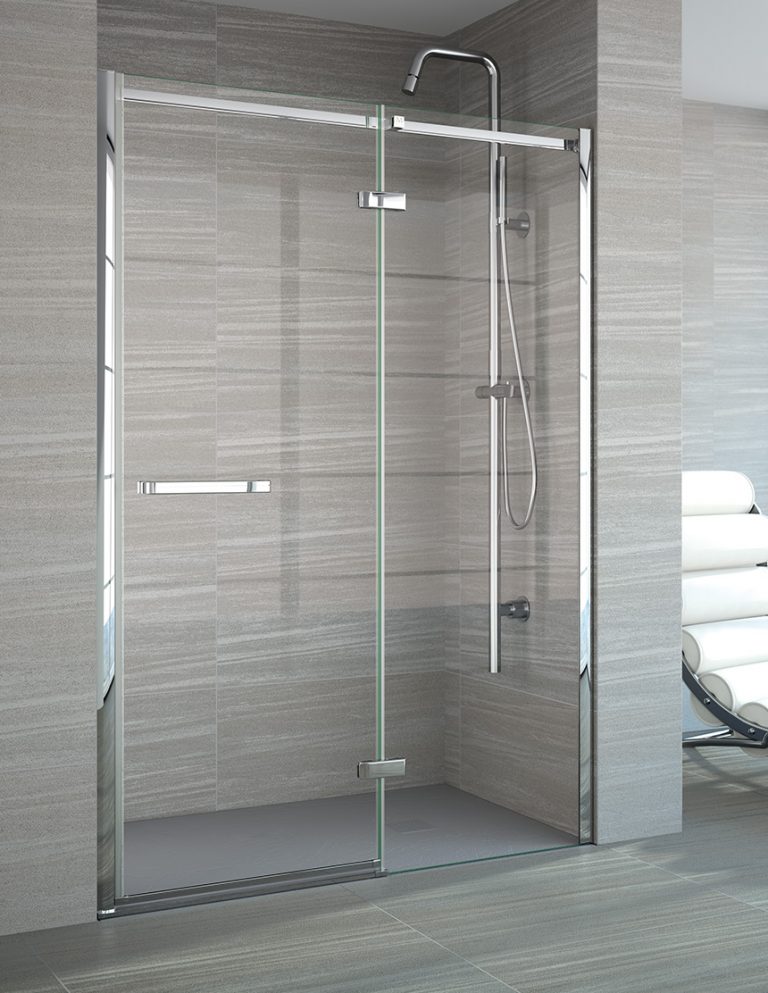 8 Series Frameless Hinge and Inline In Recess -900 Standard Clear Glass