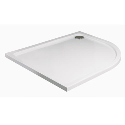 Just Trays FUSION Offset Quadrant Shower Tray 800x800mm Flat Top-White