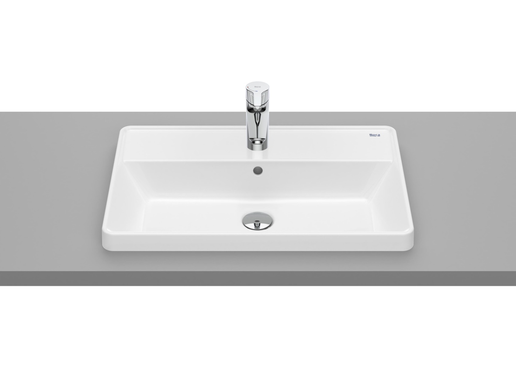 The Gap SQUARE - In Countertop basin with taphole White