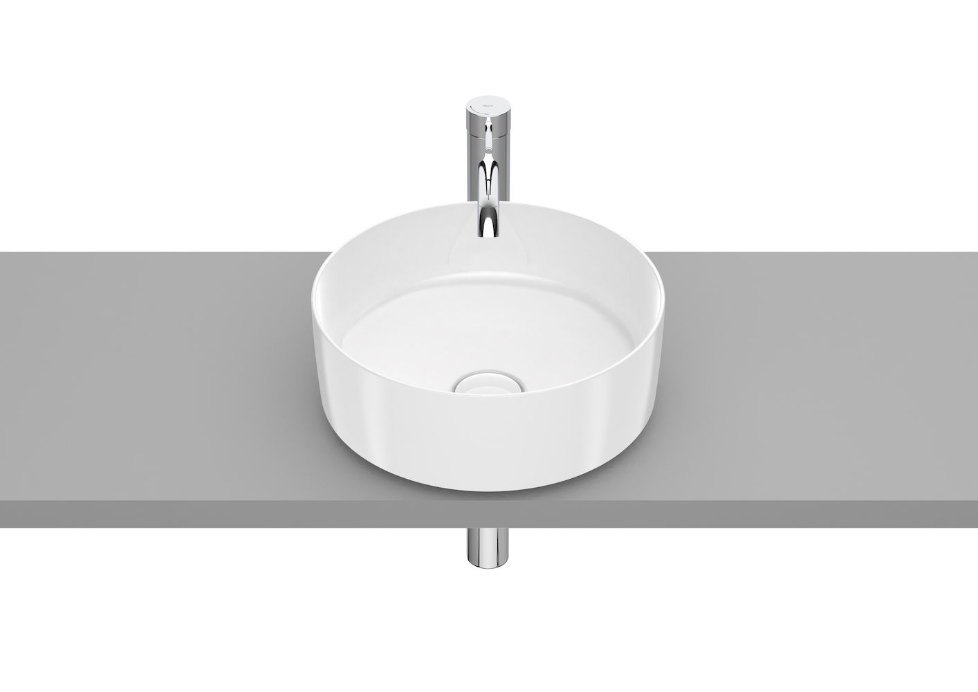 ROUND - Over countertop FINECERAMIC® basin-White 370 x 370 x 140 mm
