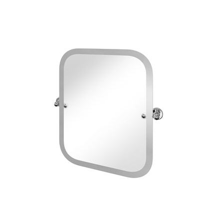 Rectangular Swivel Mirror with Curved Corners-nickel