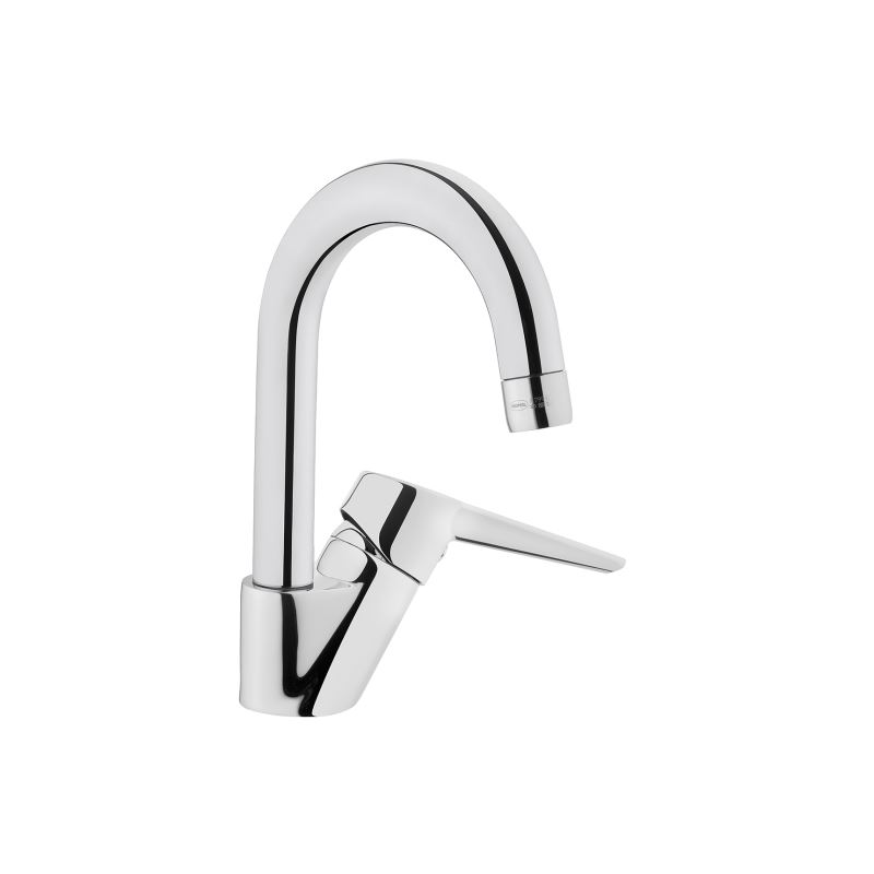 Solid S Basin Mixer With Swivel Spout