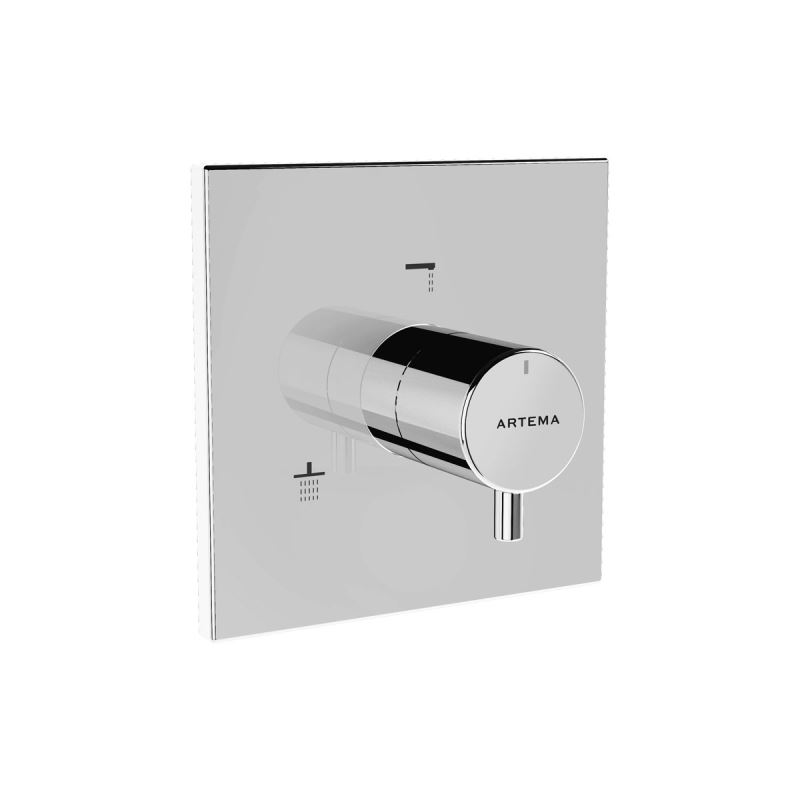 Root Square 3 way diverter Chrome, Built-in diverter, 3-way, square