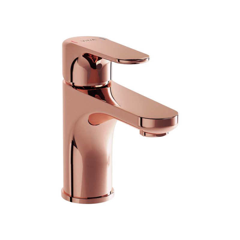 Root Round Compact Basin Mixer Copper, Compact basin mixer, round