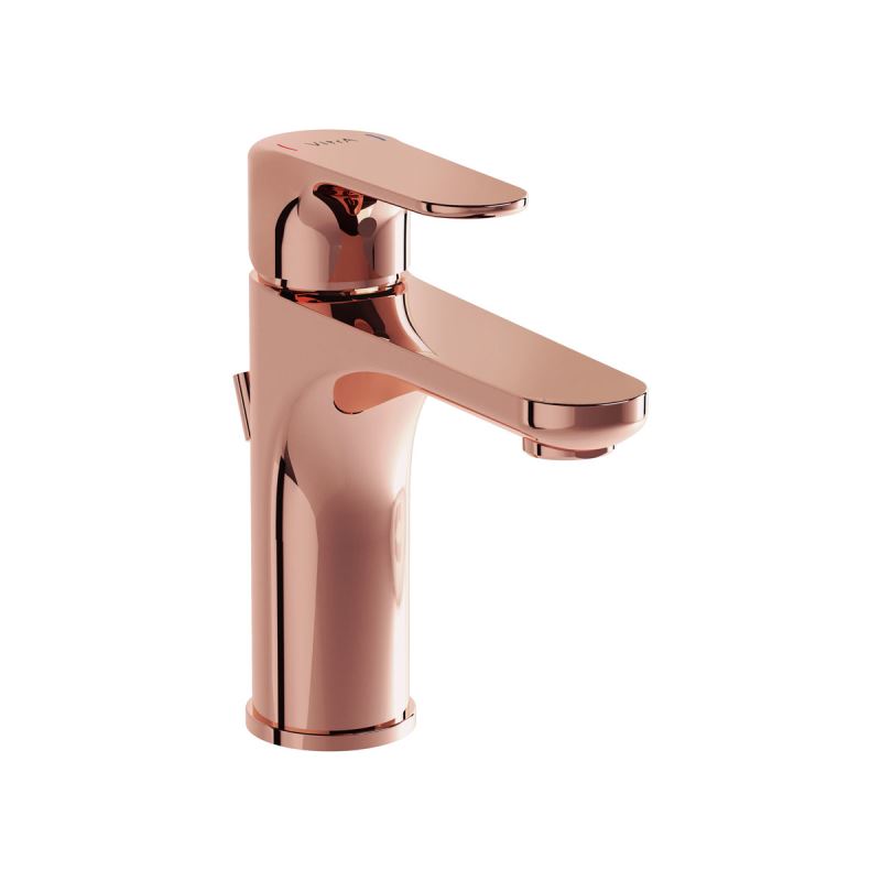 Root Round Basin Mixer Copper, Basin mixer with pop-up, round