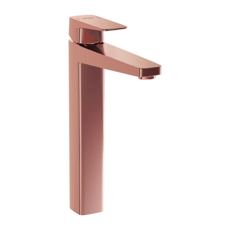 Root Square Basin Mixer(for bowls) Copper, Tall basin mixer for bowls, square