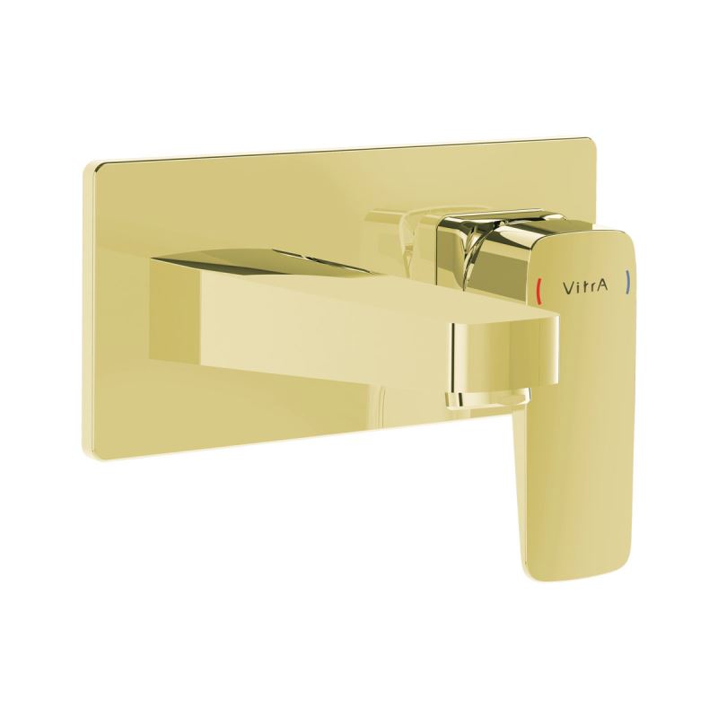 Root Square Built-in Basin Mixer Gold, Built-in basin mixer, square