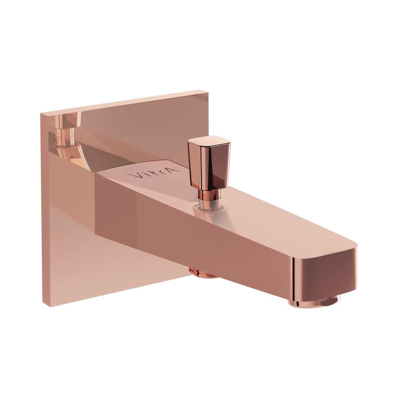 Root Square Spout Copper, Spout with hand shower outlet, square