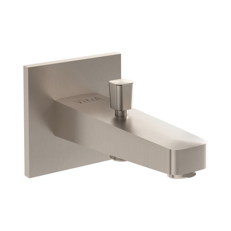 Root Square Spout Brushed Nickel, Spout with hand shower outlet, square