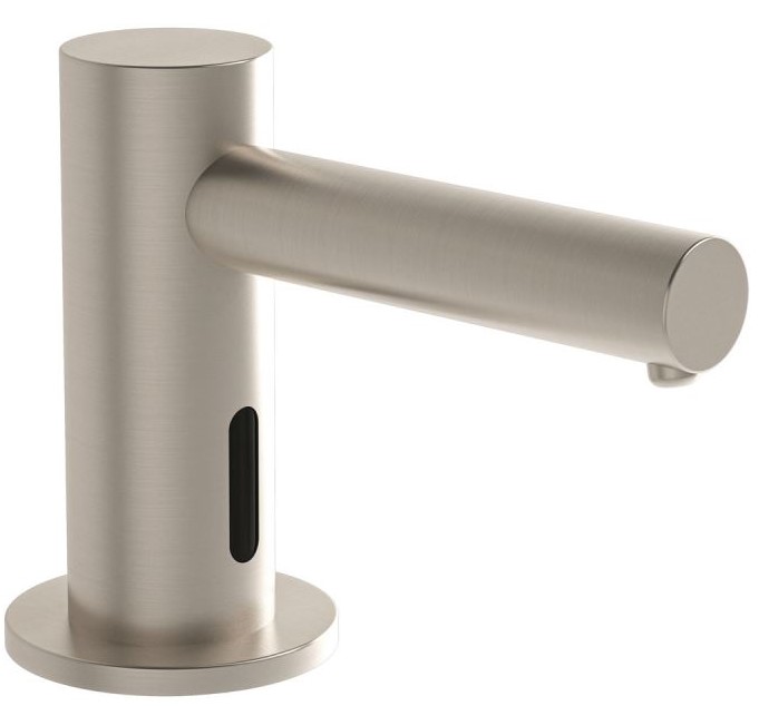 Touch Free Soap Dispenser, Counter top (battery) Short Brushed Nickel, 