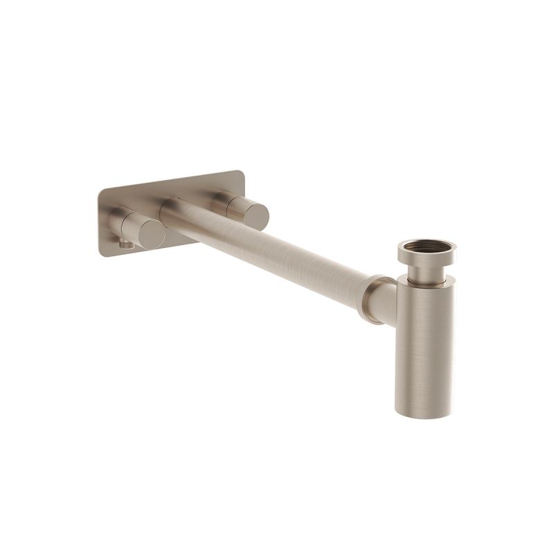 Universal Bottle Trap Brushed nickel, for basins with isolation taps, symmetric