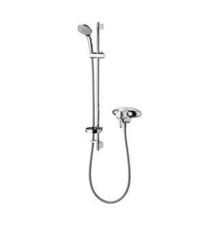 Exposed thermostatic shower pack, extended lever