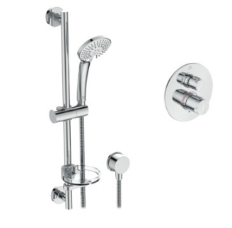 Easybox slim thermostatic shower mixer pack round