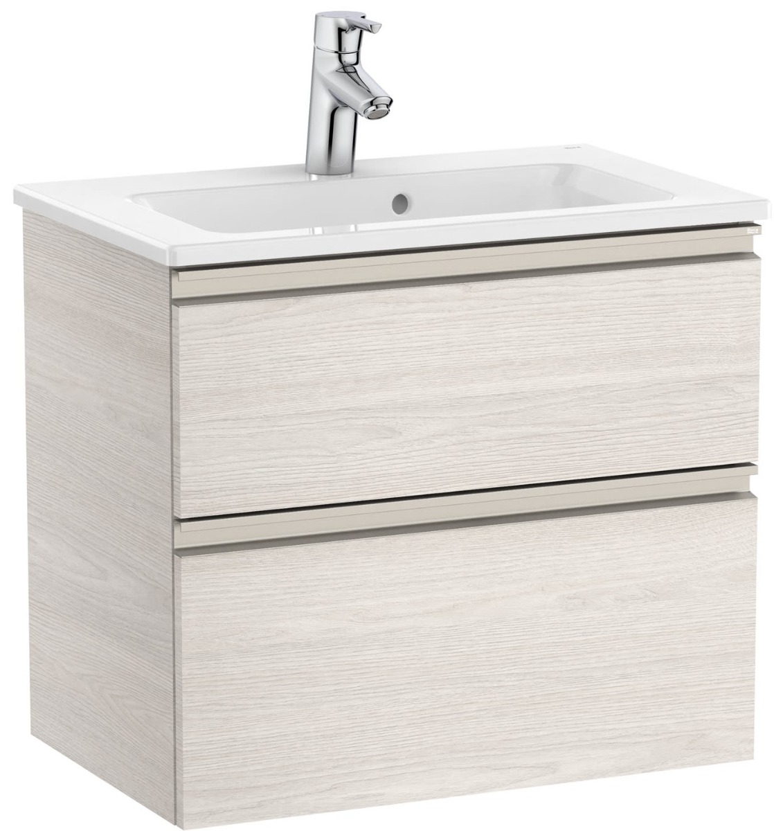 Unik (compact base unit with two drawers and basin)-434 - NORDIC ASH