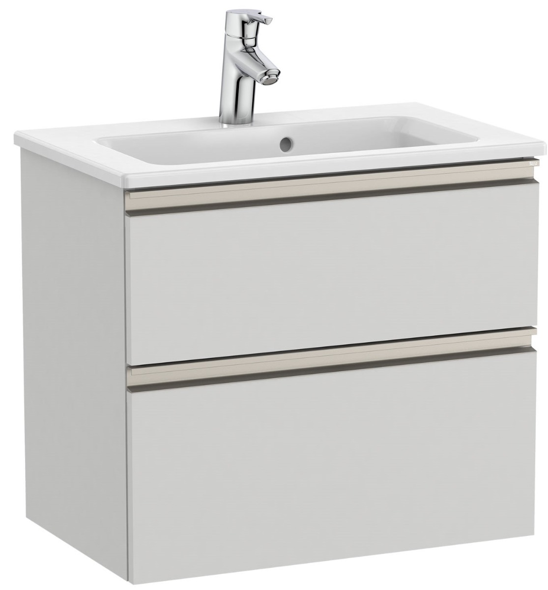 Unik (compact base unit with two drawers and basin)-447 - ARCTIC GREY