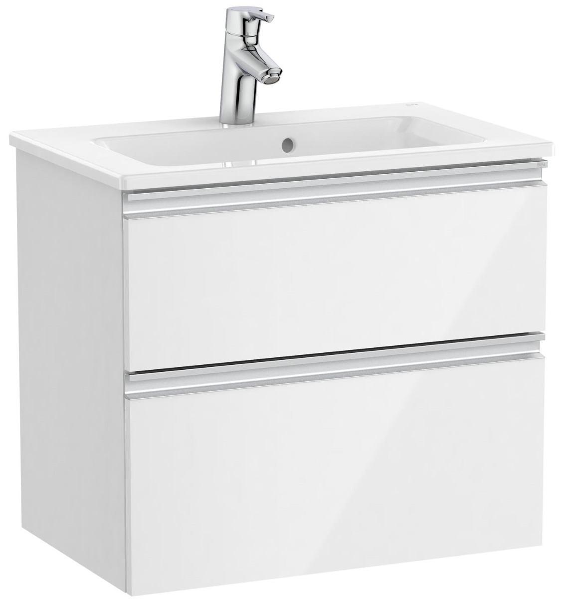 Unik (compact base unit with two drawers and basin)-806 - GLOSS WHITE
