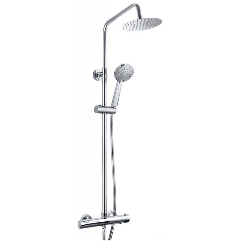 Amore Essentials Exposed Round Thermostatic Shower Kit Chrome