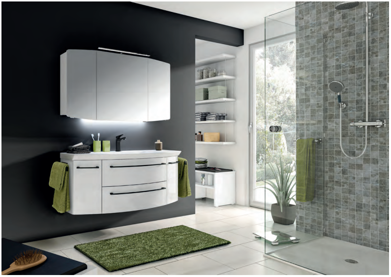 Cassca Vanity Unit 1290mm With Mirror Cabinet - White High Gloss