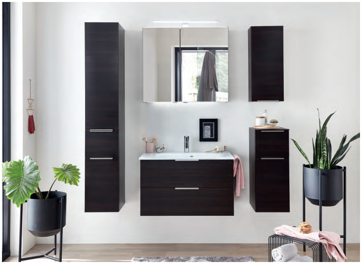 Series 6110 Vanity Unit 850mm, Side unit & Mirror cabinet - Maroni