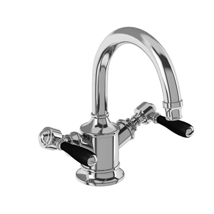 Arcade Dual Lever Basin Mixer without Pop-up Waste-Chrome with Black lever 