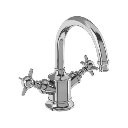 Arcade Dual Lever Basin Mixer without Pop-up Waste-Chrome with Crosshead handle 