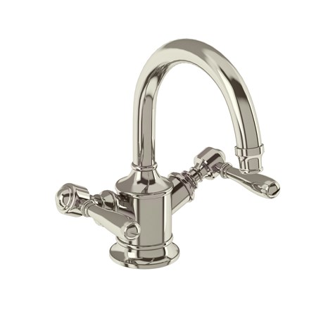 Arcade Dual Lever Basin Mixer without Pop-up Waste-Nickel with Nickel lever 