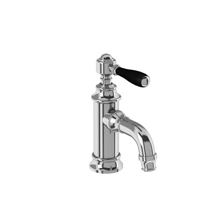 Arcade Mini Single Lever Basin Mixer without Pop-up Waste-Chrome with Black lever 