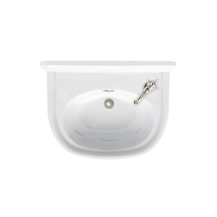 Arcade 500mm Cloakroom Basin with Nickel Overflow RH - White 1TH