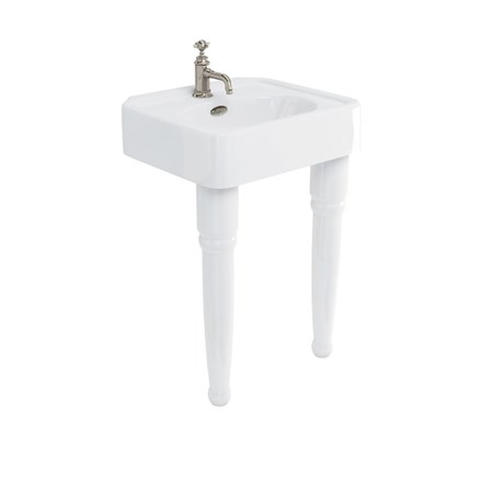 Arcade 600mm Basin with Overflow & Ceramic Console Legs