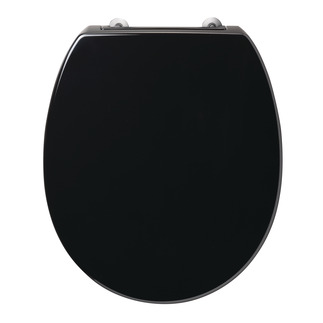 Contour 21 standard toilet seat and cover - bottom fixing hinges-Black