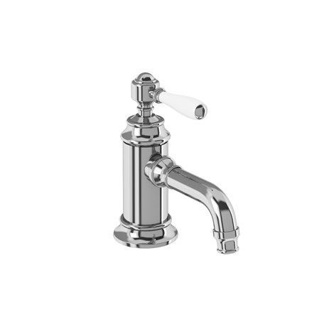 Arcade Single Lever Basin Mixer without Pop-up Waste-chrome with white lever