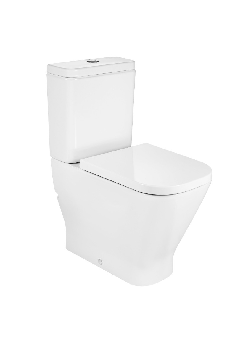 SQUARE - Comfort height back to wall vitreous china close-coupled WC with dual outlet