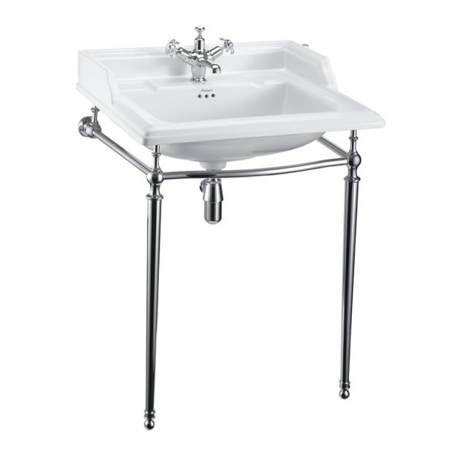 Burlington Classic 650mm Square Basin and Washstand with 1TH