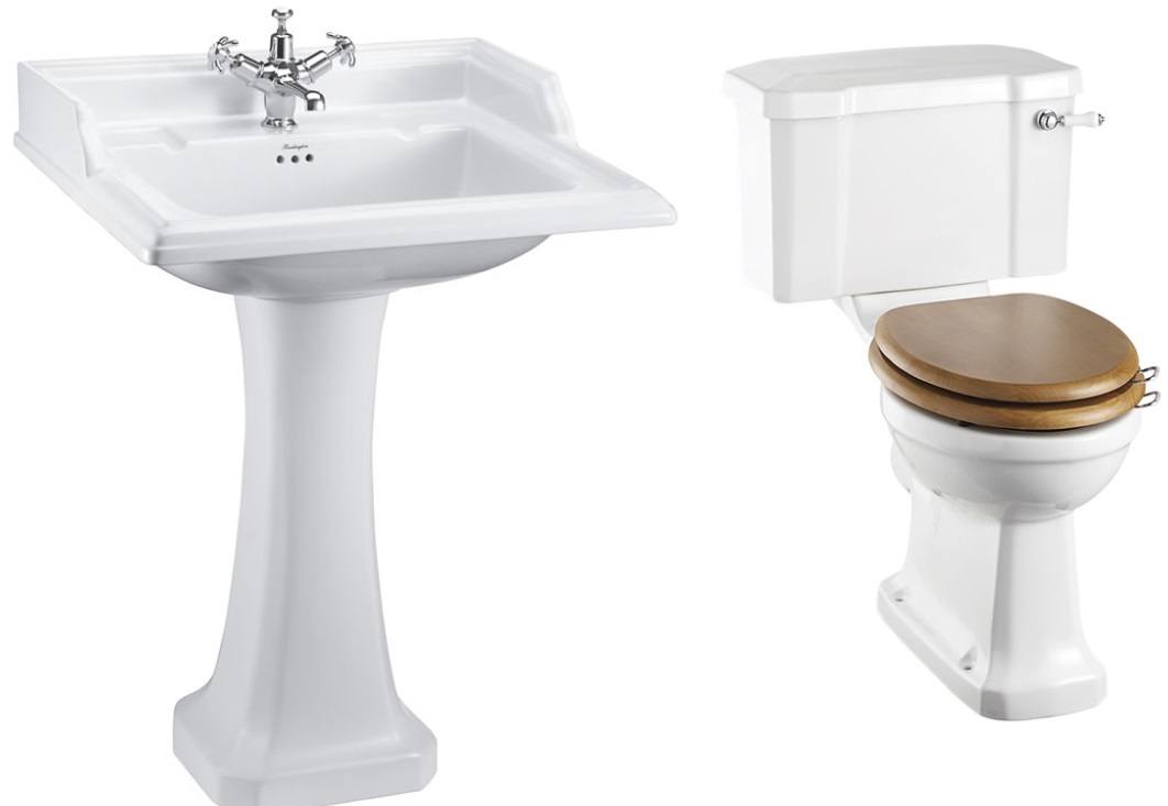 Basin with Aluminium Washstand & Close Couple With Cistern