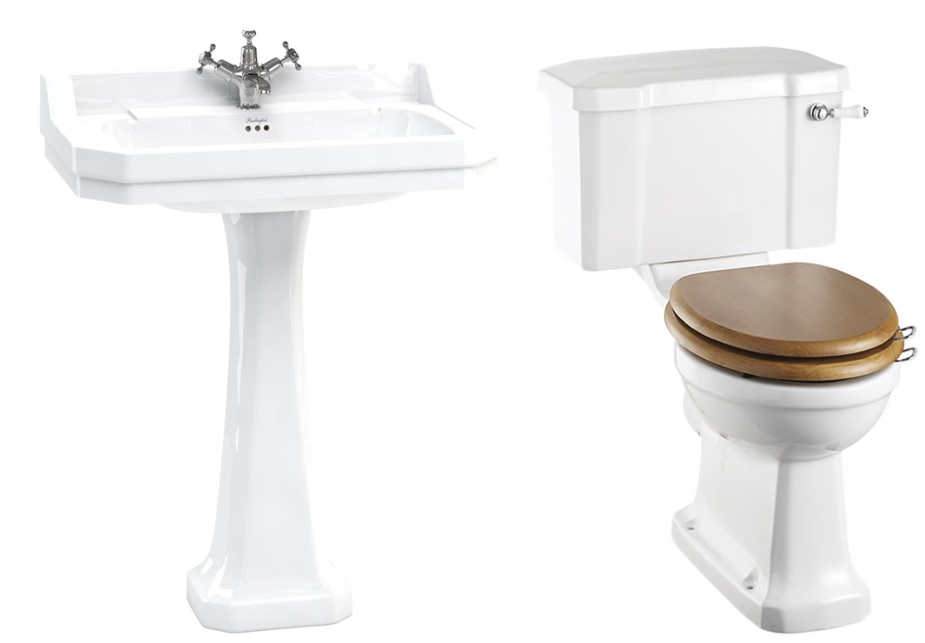 Basin Pedestal & Closed Coupled Toilet with Cistern