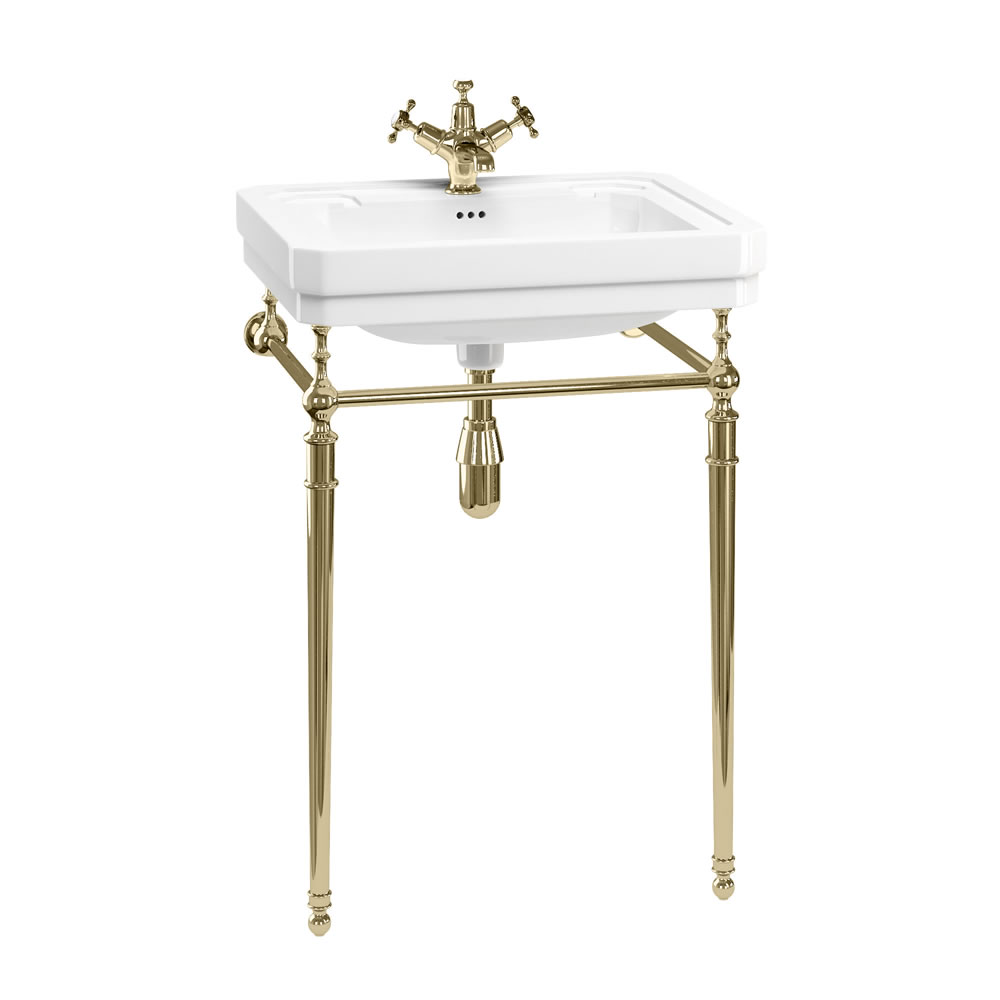 Contemporary 580mm Basin with Gold Washstand 1TH
