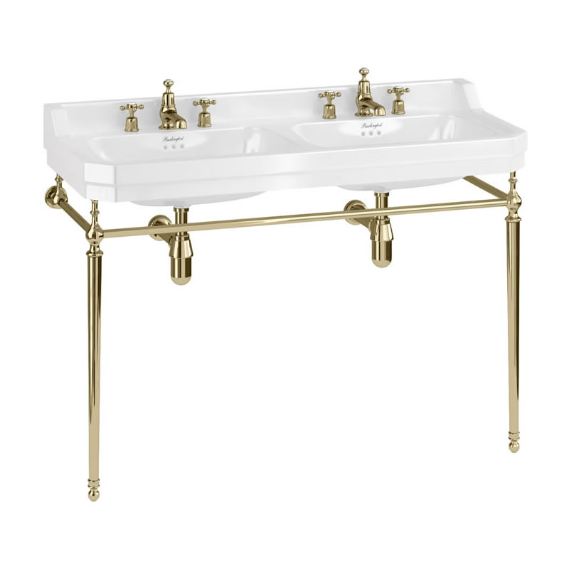 Edwardian 1200mm Double Basin with Gold Washstand 1TH
