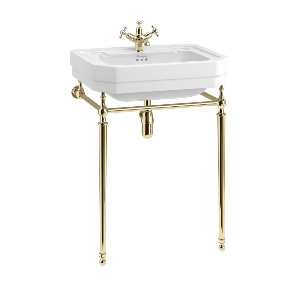 Victorian 610mm Basin with Gold Washstand 1TH