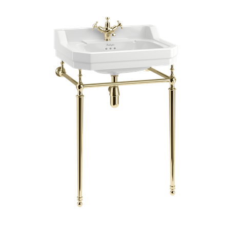 Edwardian 610mm Basin with Gold Washstand 1TH