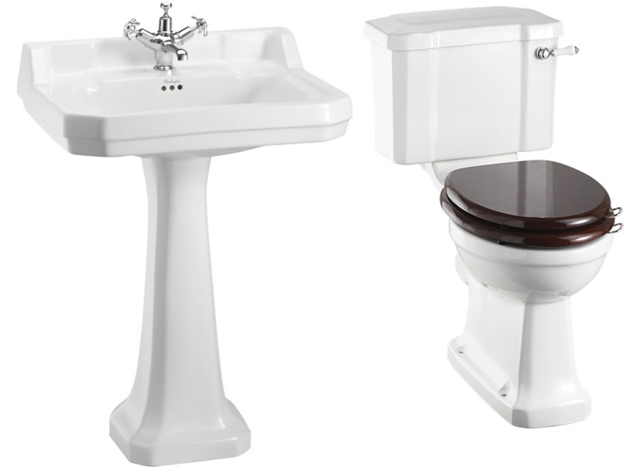 Basin with Pedestal &Close Couple Toilet with Cistern