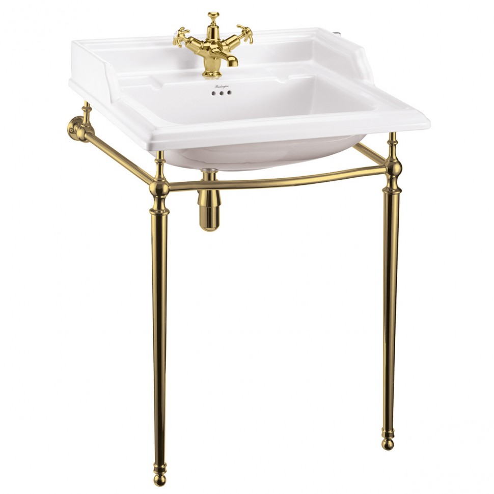 Classic 510mm Basin with Gold Washstand with 1TH