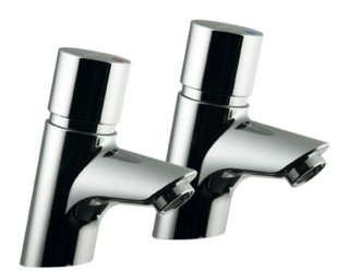 Avon Non-con basin pillar taps - dual indices 3.7 lpm