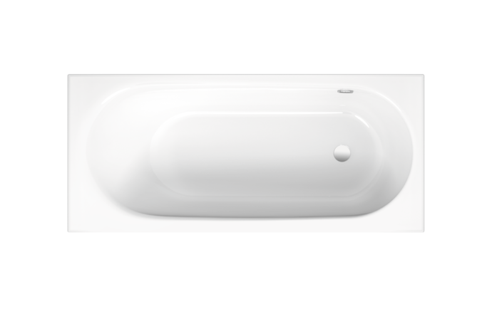 Bette Comodo rectangular bath, built-in,, rear overflow on the side white