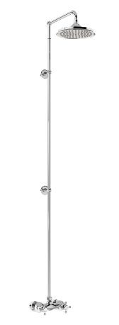 Eden Thermostatic Exposed Shower Bar Valve Single Outlet with Rigid Riser and Swivel Shower Arm with Rose