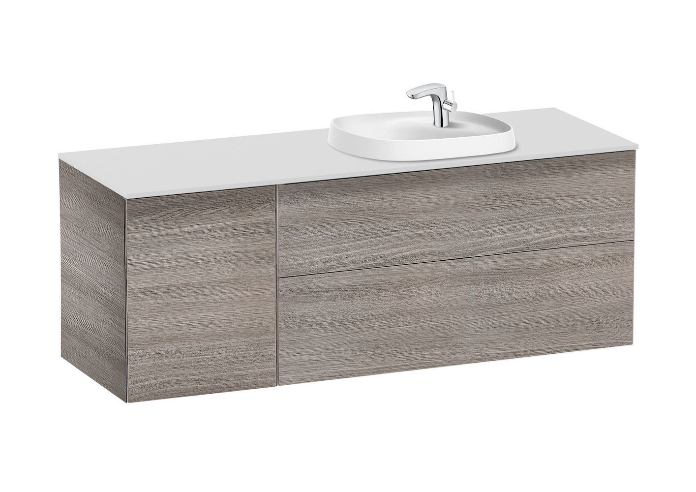 Base unit for in countertop basin on the right CITY OAK 1400 x 505 x 525 mm