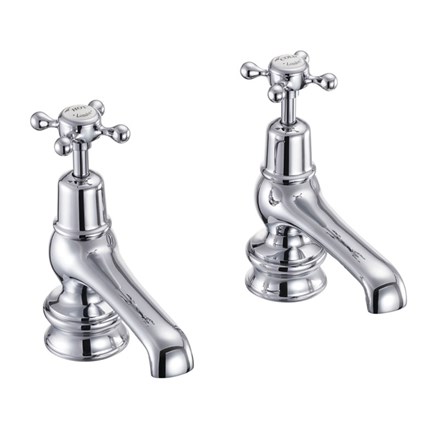 Claremont Regent Basin Tap 5"CLR2-Full turn with White accent in Chrome