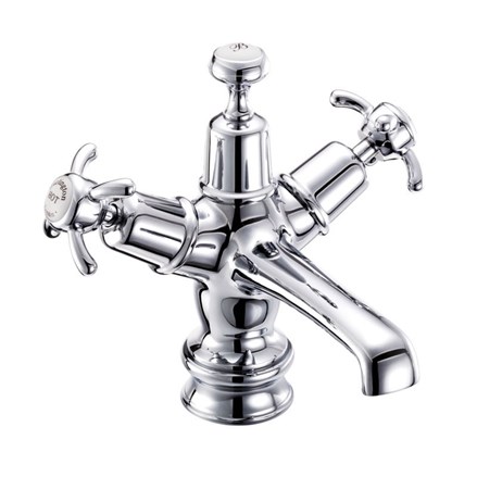 Anglesey Regent Basin Mixer with Click-Clack Waste ANR6-with White accent