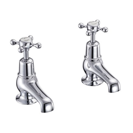 Claremont Basin Taps 3" Full turn with White accent in Chrome